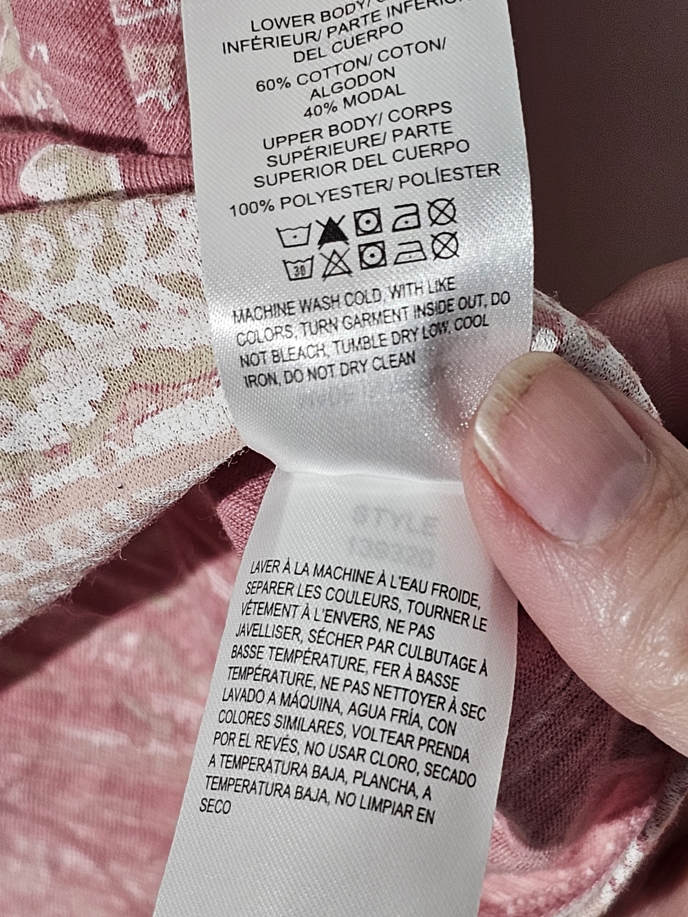 Lucky Brand Women’s Size L Pink Floral Semi-Sheer Border Print Short Sleeve... - Picture 6 of 8